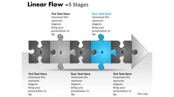 Flow Ppt Linear 5 Phase Diagram Style1 Time Management PowerPoint Design