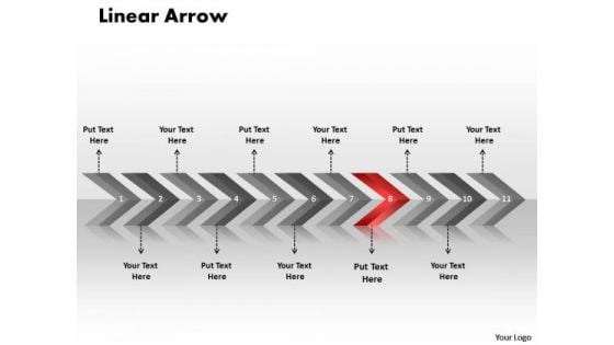 Flow Ppt Linear Arrows 11 States Diagram Project Management PowerPoint 9 Graphic