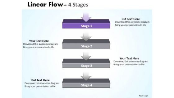 Flow Ppt Linear Flow 4 Power Point Stages Business Plan PowerPoint 2 Design