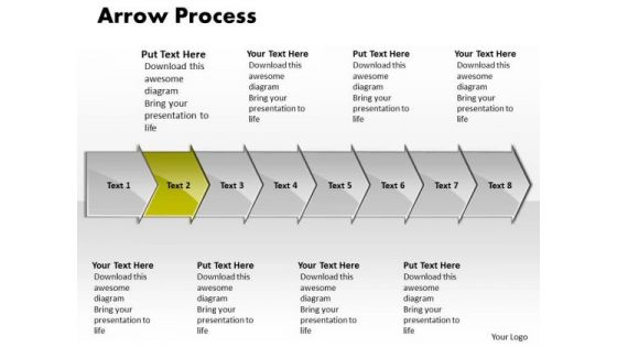 Flow Ppt Template Arrow Procurement Process Representation Resources 8 Stages 3 Image