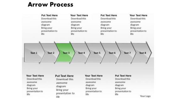 Flow Ppt Template Arrow Procurement Process Representation Resources 8 Stages 4 Image