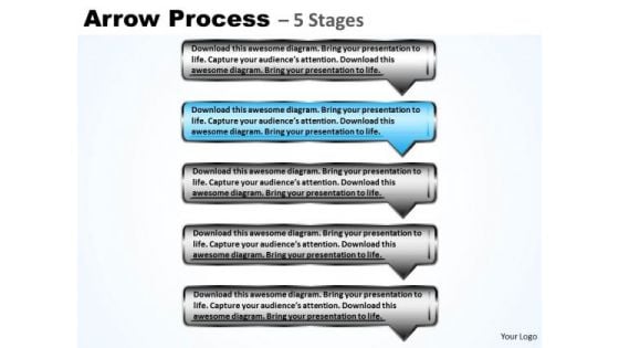 Flow Ppt Template Sequential Process Using Rectangular Arrows 3 Image