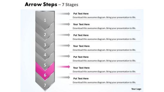 Flow Ppt Theme Arrow 7 Stages 1 Business Management PowerPoint Image