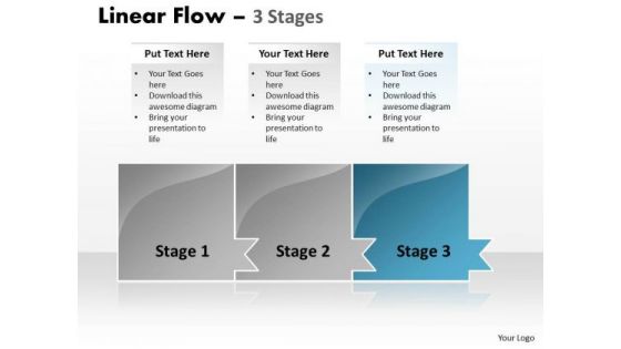 Flow Ppt Theme Colorful Model Of 3 Stages Project Management PowerPoint 4 Design