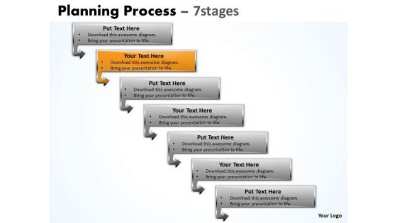 Flow Ppt Theme Downward Process Of 7 Stages Business Strategy PowerPoint 3 Design