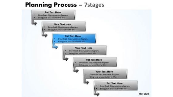 Flow Ppt Theme Downward Process Of 7 Stages Business Strategy PowerPoint 4 Design