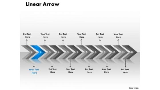 Flow Ppt Theme Linear Arrows 12 Phase Diagram Time Management PowerPoint 3 Image