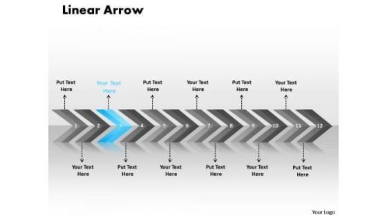 Flow Ppt Theme Linear Arrows 12 Phase Diagram Time Management PowerPoint 4 Image