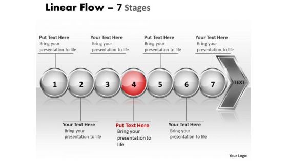 Flow Ppt Theme Linear Demonstration Of 7 Concepts Project Management PowerPoint 5 Graphic