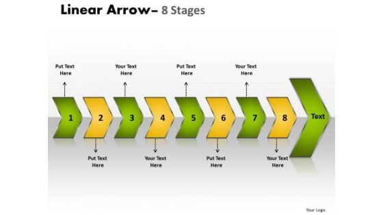 Flow Ppt Theme Succedent Description Of 8 Arrows Project Management PowerPoint 1 Design