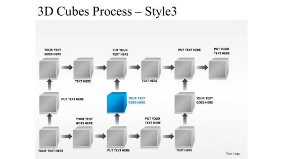 Flow Process 3d Cubes Process PowerPoint Slides And Ppt Diagram Templates
