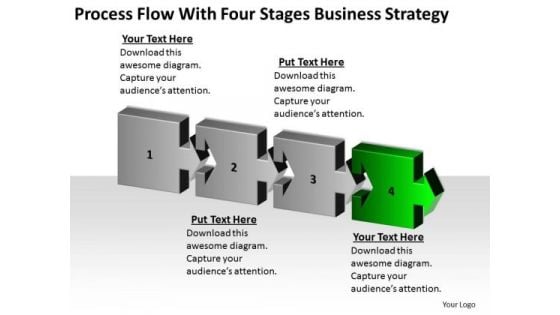 Flow With Four Stages Marketing Concepts Business Plan Template Free PowerPoint Templates