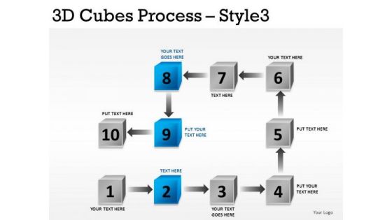 Flowchart 3d Cubes Process 3 PowerPoint Slides And Ppt Diagram Templates