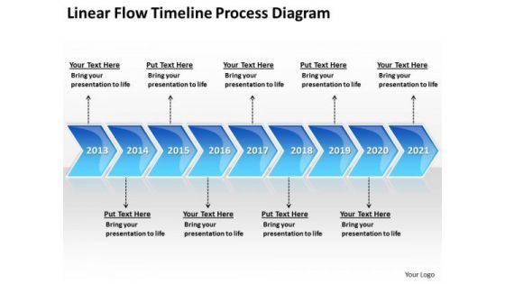 Flowchart For Business Linear Timeline Process Diagram PowerPoint Templates