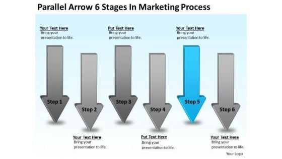 Flowchart Parallel Process Arrow 6 Stages In Marketing PowerPoint Templates