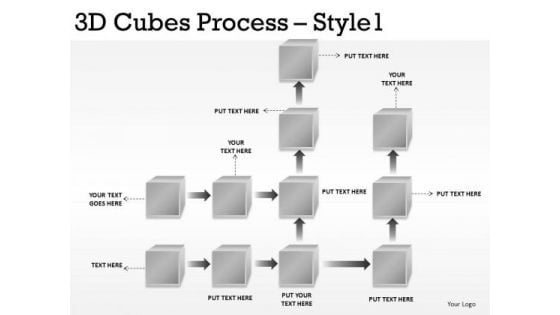 Flowchart PowerPoint Slide With 3d Cubes Stages PowerPoint Diagram