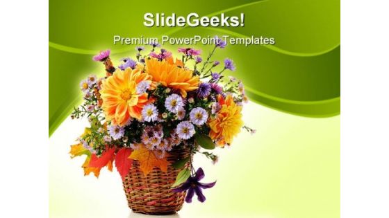 Flowers Bouquet Beauty PowerPoint Templates And PowerPoint Backgrounds 0411