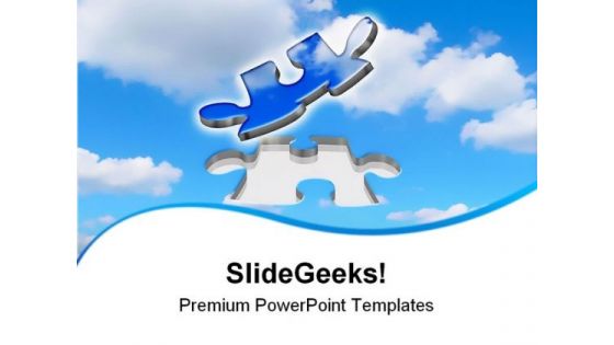 Flying Puzzle Piece Metaphor PowerPoint Templates And PowerPoint Backgrounds 0811