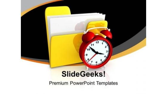 Folder And Alarm Clock Security PowerPoint Templates Ppt Backgrounds For Slides 1212