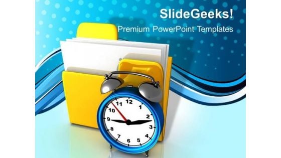 Folder And Clock Business PowerPoint Templates And PowerPoint Themes 1012