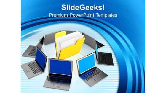 Folder And Laptop Business PowerPoint Templates And PowerPoint Themes 1012