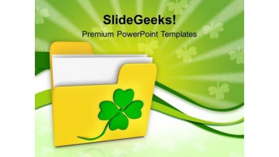 Folder And Shamrock PowerPoint Templates Ppt Backgrounds For Slides 0313