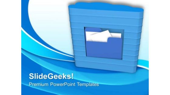 Folder Attached To Server PowerPoint Templates Ppt Backgrounds For Slides 0713