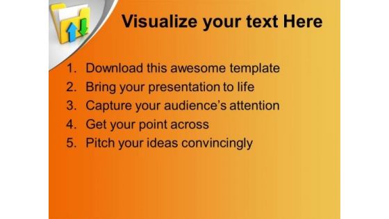 Folder Icon Date Transferring Concept Computer PowerPoint Templates Ppt Backgrounds For Slides 1212