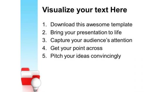 Folder Icon With Bulb PowerPoint Templates And PowerPoint Themes 1012