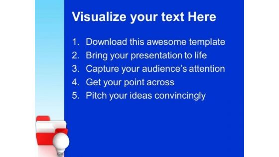 Folder Icon With Bulb PowerPoint Templates And PowerPoint Themes 1012