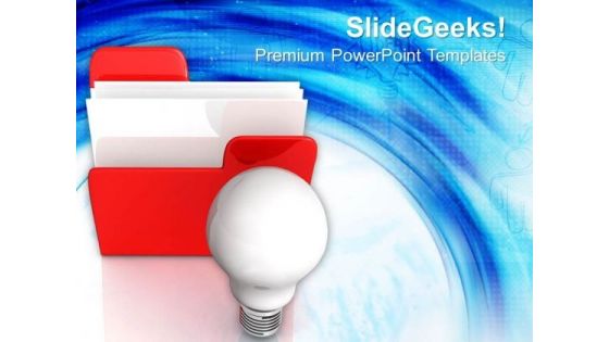 Folder Icon With Bulb PowerPoint Templates And PowerPoint Themes 1012 Folder Icon With Bulb PowerPoint Templates And PowerPoint Themes 1012