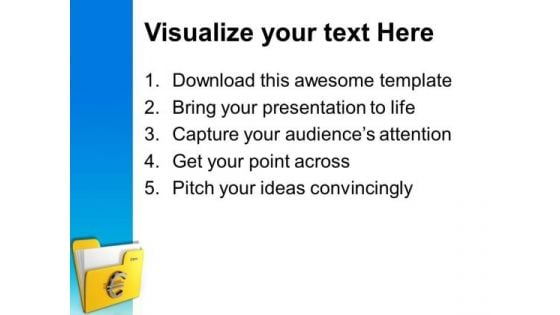 Folder Icon With Euro Sign PowerPoint Templates Ppt Backgrounds For Slides 0113