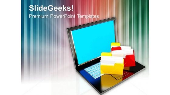 Folder Structure With Laptop Business PowerPoint Templates Ppt Backgrounds For Slides 1212