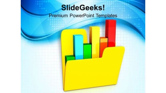 Folder With Business Graph PowerPoint Templates Ppt Backgrounds For Slides 0713