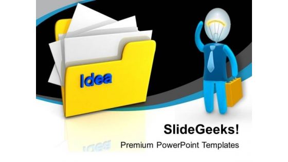 Folder With Idea Computer PowerPoint Templates Ppt Background For Slides 1112 Folder With Idea Computer PowerPoint Templates Ppt Background For Slides 1112