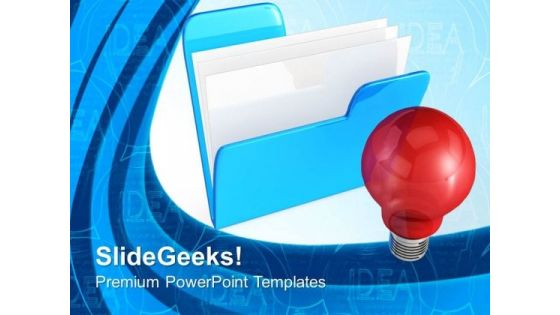 Folder With Light Bulb Technology PowerPoint Templates And PowerPoint Themes 0812