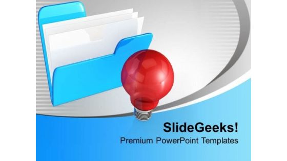 Folder With Light Bulb Technology PowerPoint Templates Ppt Backgrounds For Slides 0213