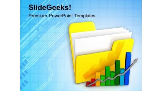 Folders With Monthly Growth Chart PowerPoint Templates Ppt Backgrounds For Slides 0713