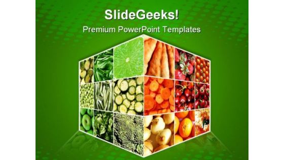 Food Cube Health PowerPoint Templates And PowerPoint Backgrounds 0611