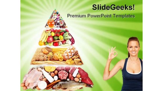 Food Pyramid Health PowerPoint Themes And PowerPoint Slides 0411