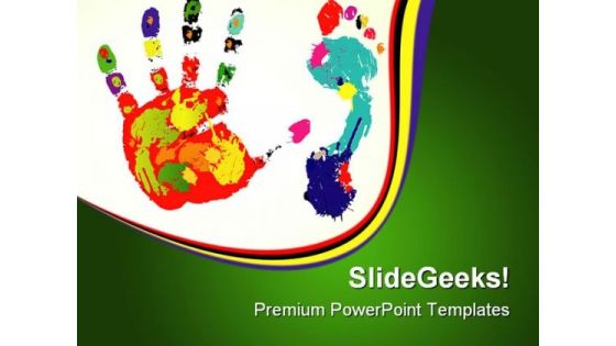 Foot And Palm Art PowerPoint Templates And PowerPoint Backgrounds 0611