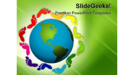 Foot Prints Diversity Global PowerPoint Templates And PowerPoint Backgrounds 0311 Foot Prints Diversity Global PowerPoint Templates And PowerPoint Backgrounds 0311