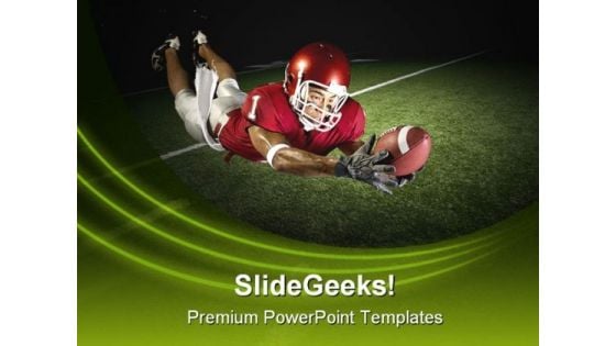 Football Victory Catch Sports PowerPoint Template 1110