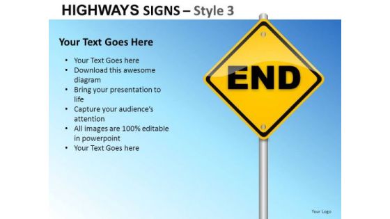 Forbidden Guide Highways Signs 3 PowerPoint Slides And Ppt Diagram Templates