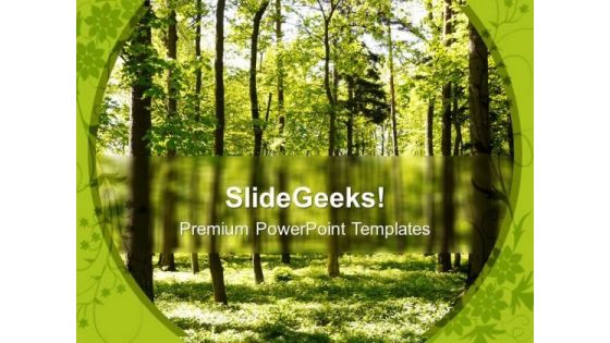 Forest Path Way Nature PowerPoint Templates Ppt Backgrounds For Slides 0213