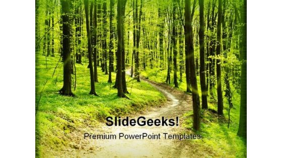 Forest Pathway Geographical PowerPoint Themes And PowerPoint Slides 0411