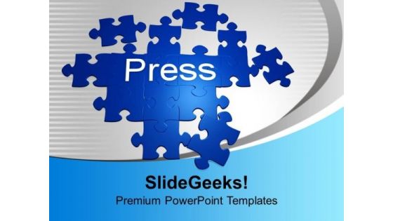 Forming Puzzle With The Word Press Solution PowerPoint Templates Ppt Backgrounds For Slides 0113