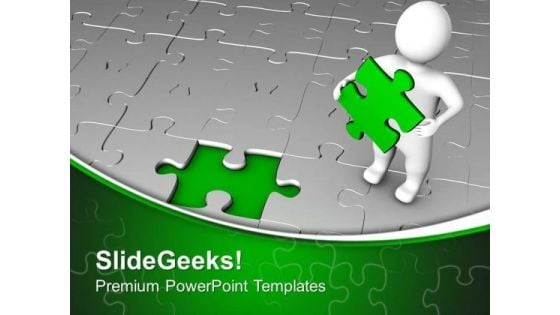 Found The Solution With Jigsaw Puzzle PowerPoint Templates Ppt Backgrounds For Slides 0413