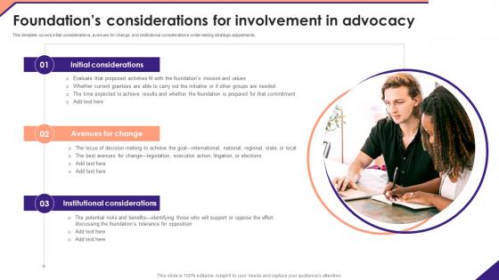 Foundations Considerations Involvement Not For Profit Venture Playbook Graphics Pdf
