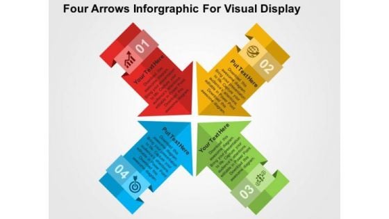 Four Arrows Inforgraphic For Visual Display PowerPoint Templates